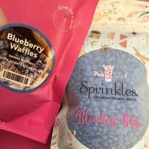 Pink Zebra Sprinkles Fragranced Wax Melts Blending Bag Blueberry Waffles
